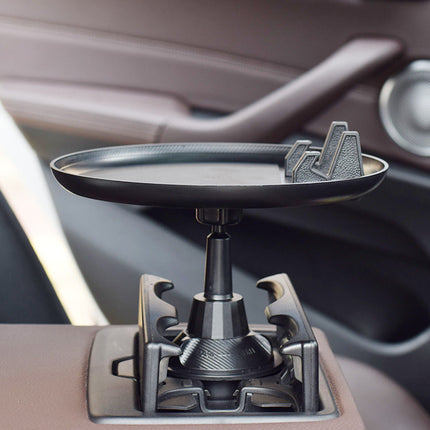 Adjustable Car Cup Holder Food Tray with Elegant Black Design | Perfect for On-the-Go Dining and Travel