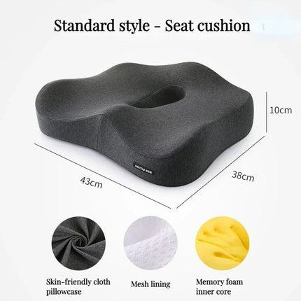 Memory Foam Seat Cushion with Lumbar Support Pillow, Office Chair Cushion for Back Pain Relief – image 4