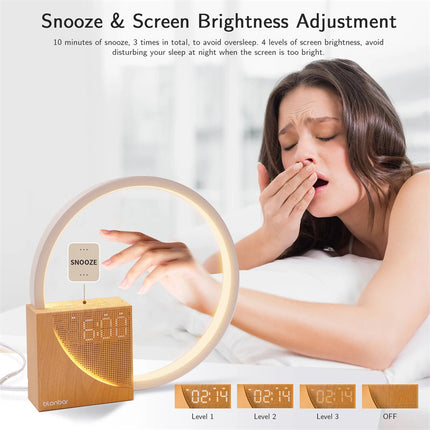 Touch Table Lamp with Alarm Clock & Natural Sounds | 3 Brightness Levels for Relaxation and Focus