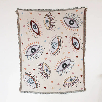 Throw Blanket for Couch, 100% Cotton Blanket with Fringe – image 13