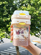 Portable Double Layer Salad and Yogurt Cup with Freshness Seal | Healthy Meal Solution for On-the-Go Eating