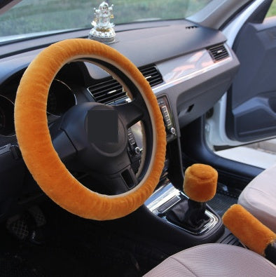 Wool Plush Steering Wheel Cover for All-Season Comfort | Cozy Grip Accessory for Year-Round Driving