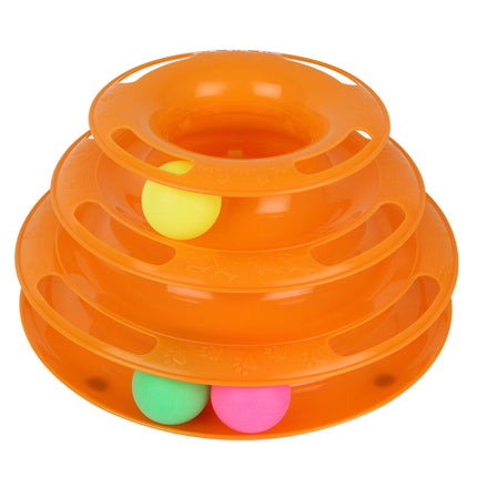 Triple-Level Cat & Dog Toy with Interactive Colorful Balls | Engaging Play Station for Training and Fun