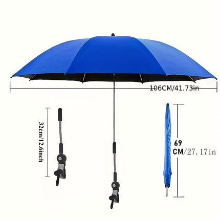 Clip On Outdoor Umbrella, Beach Chair Umbrella with 360 Degree Rotation – image 8