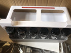 Punch-Free Spice Rack with 6 Glass Jars | Installation-Free Kitchen Organizer for Modern Simplicity