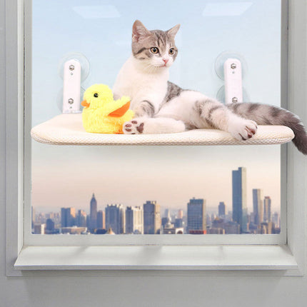 Foldable Window Cat Hammock with Strong Suction Cups | Space-Saving Perch for Indoor Relaxation and Viewing