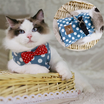 Rope Cat Harness with Metal Buckle & Butterfly Tie | Comfortable Chest Strap for Safe Walks