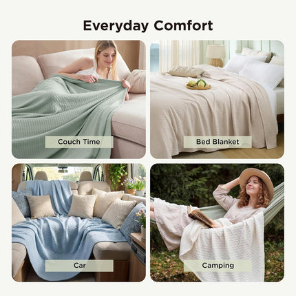 Cozy Comfort | Cooling Bamboo Rayon Blanket for Hot Sleepers | Lightweight & Breathable Summer Throw for Bed and Couch