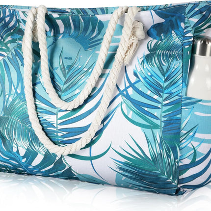 Beach Bliss | Large Waterproof Beach Tote Bag with Zipper | Sandproof Design for Easy Summer Outings