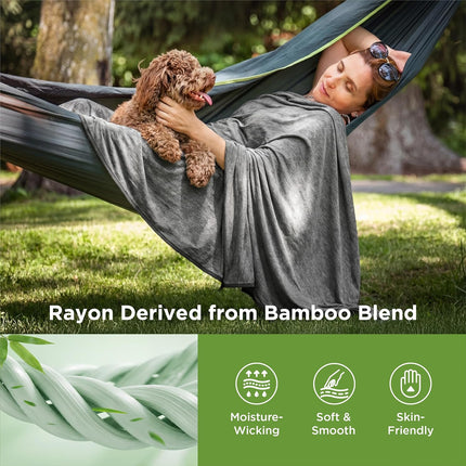 Cozy Comfort | Summer Cooling Blanket for Hot Sleepers with Bamboo Rayon | Lightweight Throw for Travel and Outdoor Use