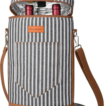 Insulated Wine Tote Carrier Bag with Padded Design | Leakproof Cooler for Travel and Parties