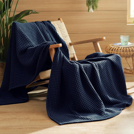 Vepine Cozy Comfort | %100 Cotton Blanket with Waffle Weave Design | Lightweight & Breathable for Year-Round Use