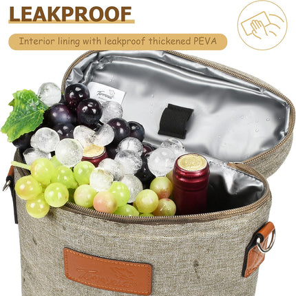 Insulated Wine Tote Carrier Bag with Padded Design | Leakproof Cooler for Travel and Parties