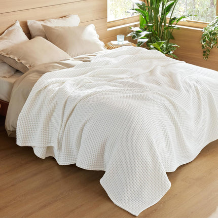Vepine Cozy Comfort | %100 Cotton Blanket with Waffle Weave Design | Lightweight & Breathable for Year-Round Use