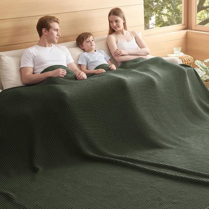 Vepine Cozy Comfort | %100 Cotton Blanket with Waffle Weave Design | Lightweight & Breathable for Year-Round Use