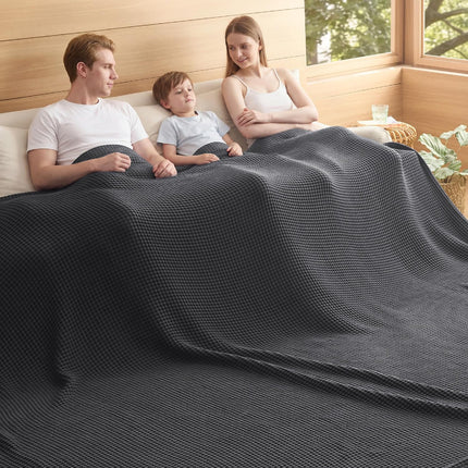Vepine Cozy Comfort | %100 Cotton Blanket with Waffle Weave Design | Lightweight & Breathable for Year-Round Use
