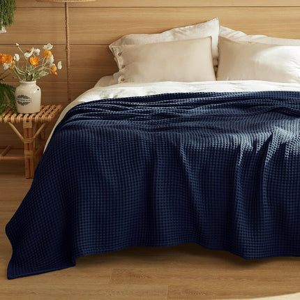 Vepine Cozy Comfort | %100 Cotton Blanket with Waffle Weave Design | Lightweight & Breathable for Year-Round Use