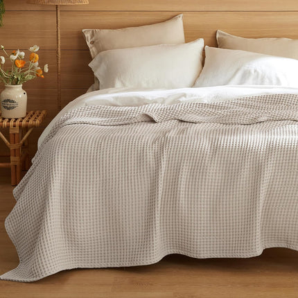 Vepine Cozy Comfort | %100 Cotton Blanket with Waffle Weave Design | Lightweight & Breathable for Year-Round Use