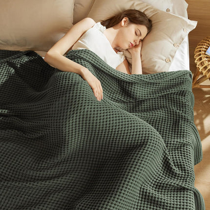 Vepine Cozy Comfort | %100 Cotton Blanket with Waffle Weave Design | Lightweight & Breathable for Year-Round Use