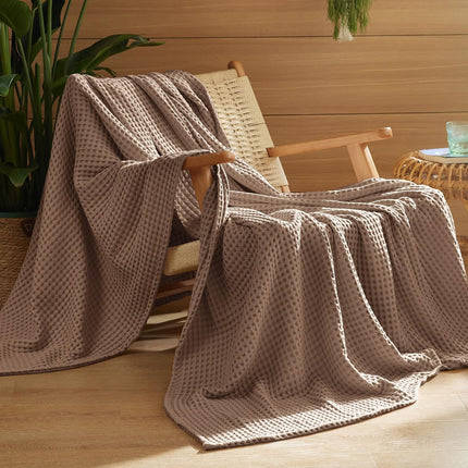 Vepine Cozy Comfort | %100 Cotton Blanket with Waffle Weave Design | Lightweight & Breathable for Year-Round Use