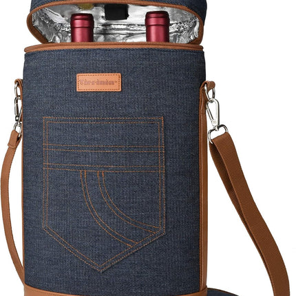 Insulated Wine Tote Carrier Bag with Padded Design | Leakproof Cooler for Travel and Parties