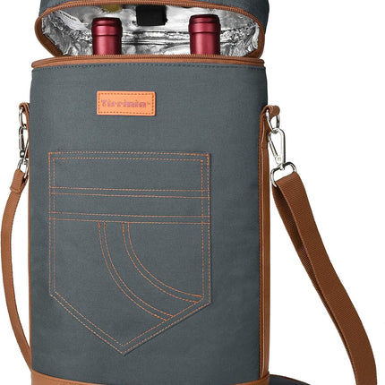 Insulated Wine Tote Carrier Bag with Padded Design | Leakproof Cooler for Travel and Parties