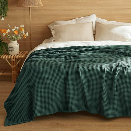 Vepine Cozy Comfort | %100 Cotton Blanket with Waffle Weave Design | Lightweight & Breathable for Year-Round Use