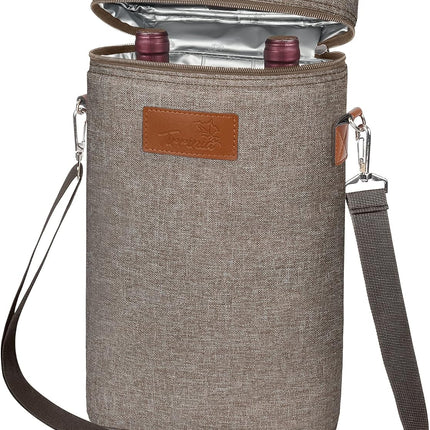 Insulated Wine Tote Carrier Bag with Padded Design | Leakproof Cooler for Travel and Parties