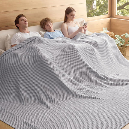 Vepine Cozy Comfort | %100 Cotton Blanket with Waffle Weave Design | Lightweight & Breathable for Year-Round Use