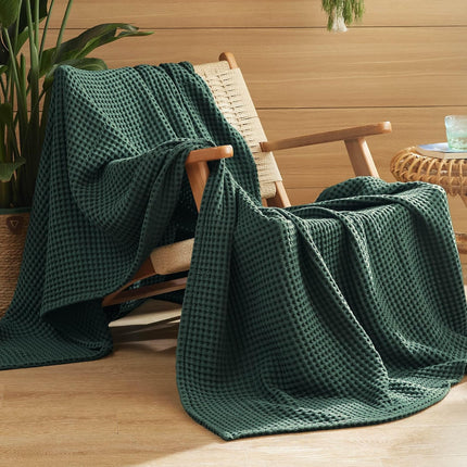 Vepine Cozy Comfort | %100 Cotton Blanket with Waffle Weave Design | Lightweight & Breathable for Year-Round Use