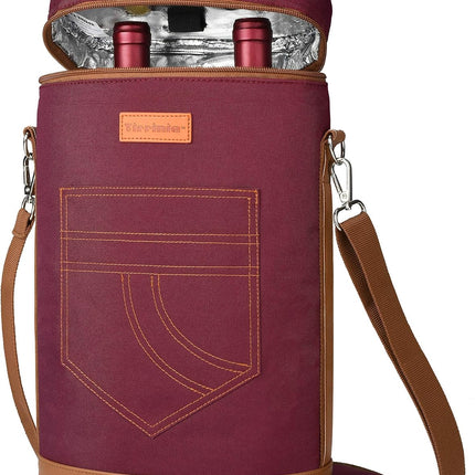 Insulated Wine Tote Carrier Bag with Padded Design | Leakproof Cooler for Travel and Parties
