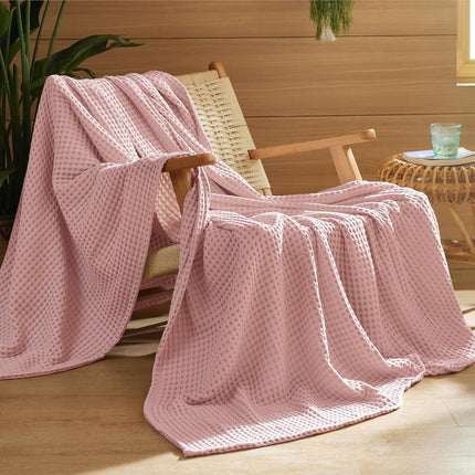 Vepine Cozy Comfort | %100 Cotton Blanket with Waffle Weave Design | Lightweight & Breathable for Year-Round Use
