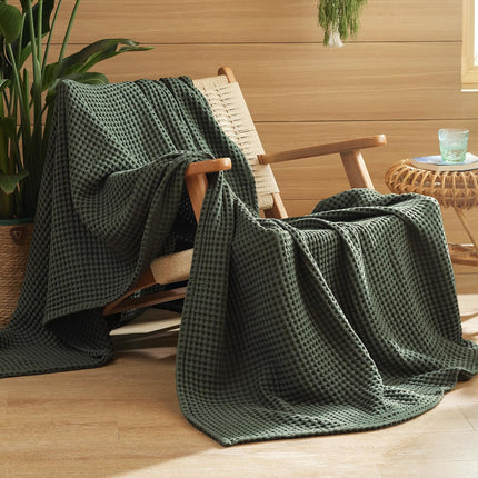 Vepine Cozy Comfort | %100 Cotton Blanket with Waffle Weave Design | Lightweight & Breathable for Year-Round Use
