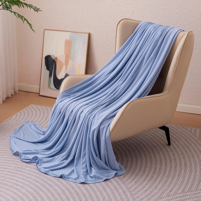 Cooling Comfort | Reversible Lightweight Blanket for Hot Sleepers | Soft Thin Throw for Bed & Couch