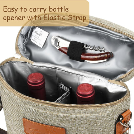 Insulated Wine Tote Carrier Bag with Padded Design | Leakproof Cooler for Travel and Parties