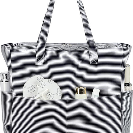 Vepine | Extra Large Waterproof Beach Tote Bag with Wet Compartment | Stylish Carry-On for Weekend Travel