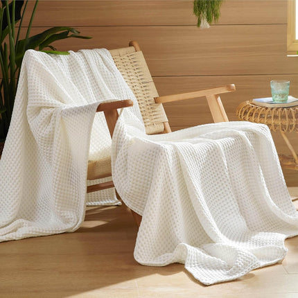 Vepine Cozy Comfort | %100 Cotton Blanket with Waffle Weave Design | Lightweight & Breathable for Year-Round Use