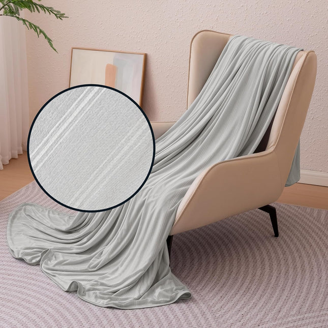 Cozy Comfort | Striped Cooling Blanket for Hot Sleepers with Reversible Design | Lightweight Throw for Bed & Sofa