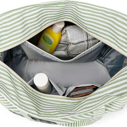 Coastal Collection | Large Waterproof Beach Tote Bag with Zipper & Wet Pocket | Versatile for Travel, Gym, and Grocery