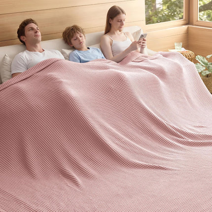 Vepine Cozy Comfort | %100 Cotton Blanket with Waffle Weave Design | Lightweight & Breathable for Year-Round Use