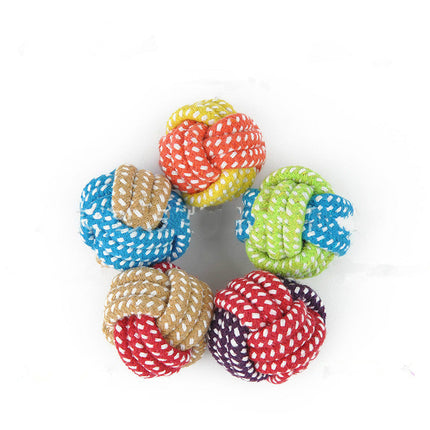 Hand-Knitted Cotton Rope Dog Leash Toy with Durable Knots | Interactive Fun for Dogs of All Sizes