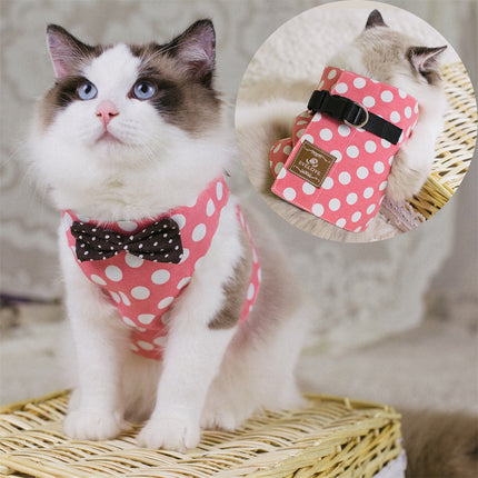 Rope Cat Harness with Metal Buckle & Butterfly Tie | Comfortable Chest Strap for Safe Walks