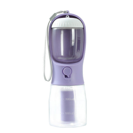 3-in-1 Pet Water Bottle with Filtration System | Portable Dispenser for Food, Water, and Waste Bags
