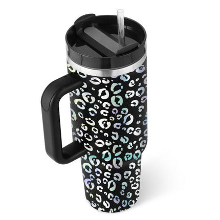 40 Oz Insulated Tumbler with Handle & Straw | Double-Wall Vacuum Insulation for Hot or Cold Beverages