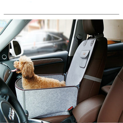 Retro 2-in-1 Pet Car Seat & Cushion with Adjustable Strap | Waterproof Design for Safe Travel