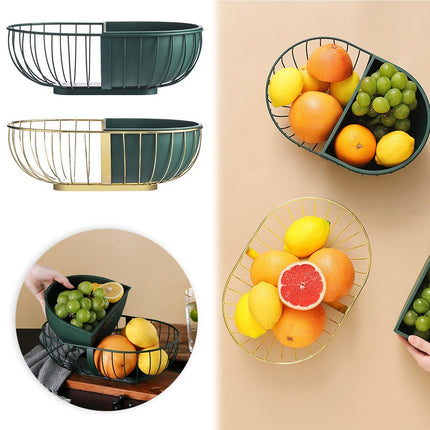 Wrought Iron Fruit Basket with Detachable Plate | Stylish Nordic Design for Organizing and Displaying Fruits and Vegetables