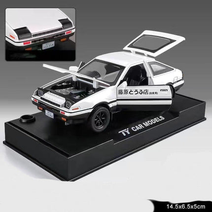 1:28 Initial D AE86 Diecast Toy Car with Sound & Light Features | Alloy Model for Kids' Motor Skills Development