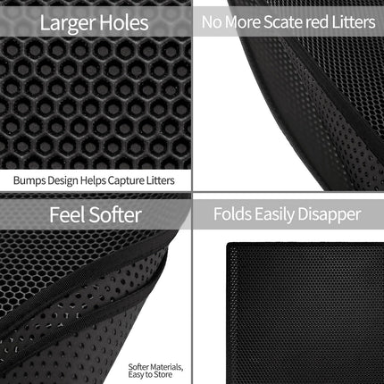Waterproof Honeycomb Cat Litter Mat with Soft EVA Material | Prevents Litter Scatter and Protects Floors