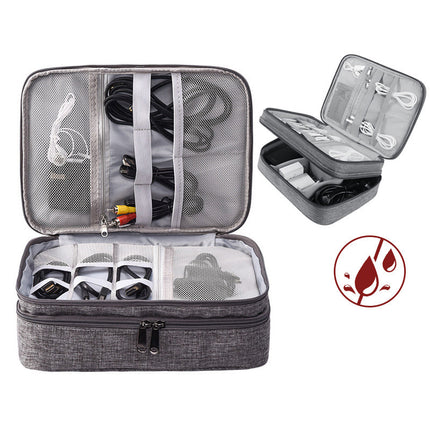 Electronic Organizer Travel Cable Bag with Double Layer Design | Waterproof Storage for Accessories and Gadgets