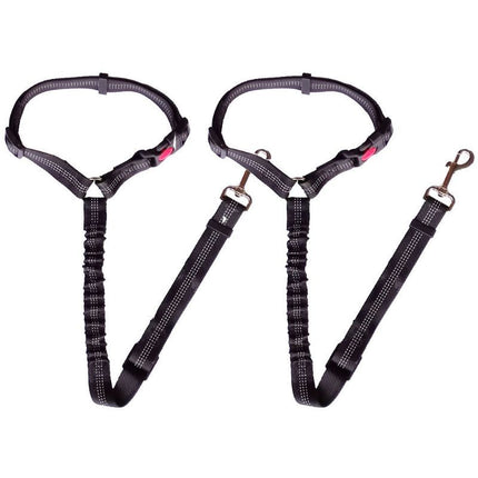 Adjustable Pet Car Seat Belt with Elastic Rope & Reflective Lines | Safe Travel for Dogs and Cats